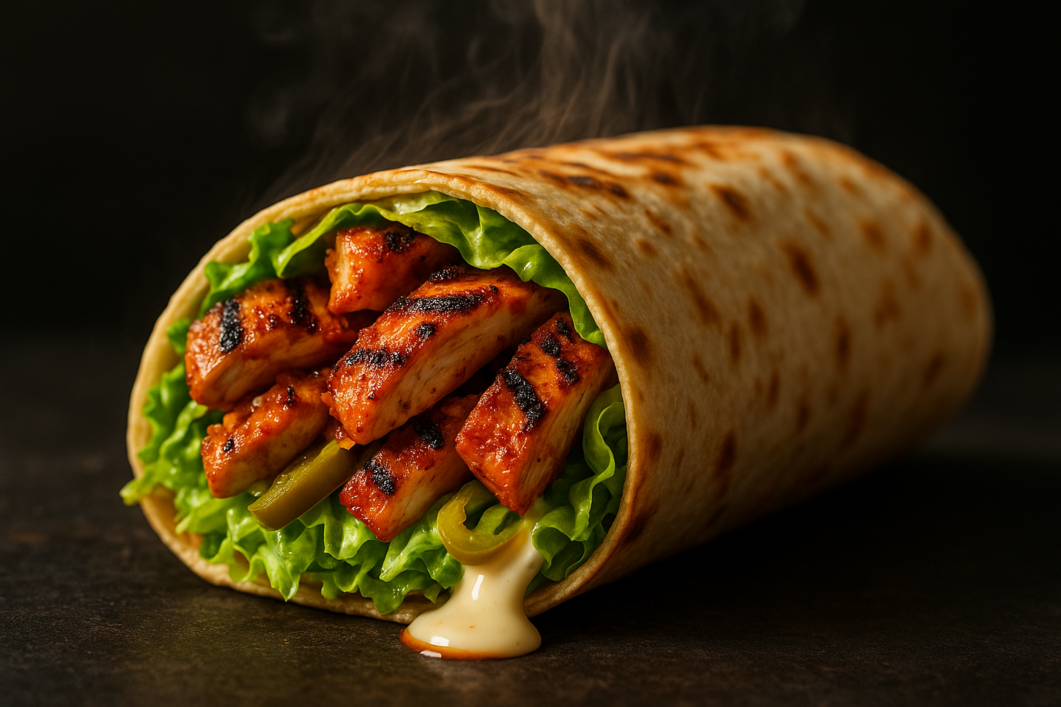 Peri Peri Chicken Wrap With Garlic Mayo