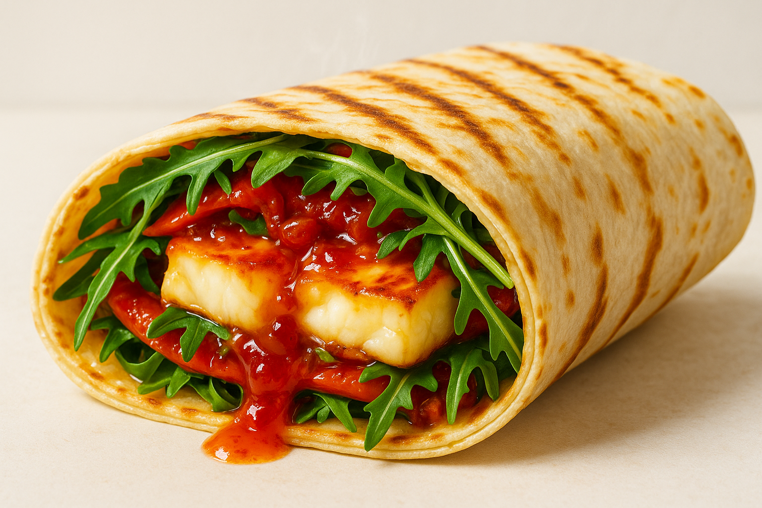 Crispy Halloumi And Chilli Jam Wrap